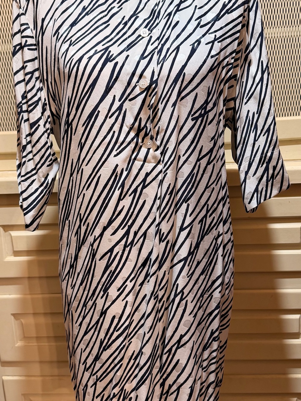 Vintage Escada Abstract Scribble Silk Shift Dress